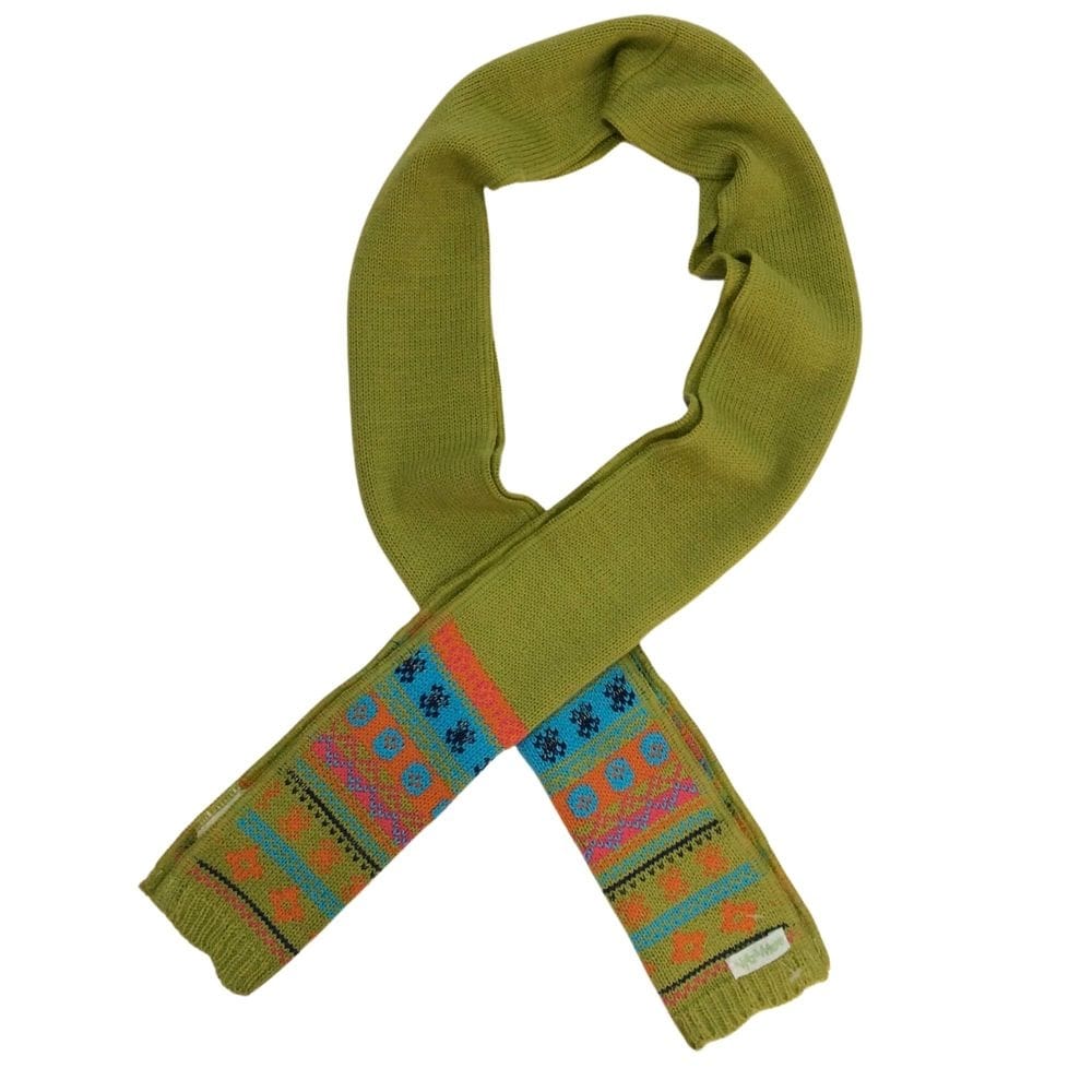 Cachecol lã infantil fem Vira Mexe verde/azul/laranja