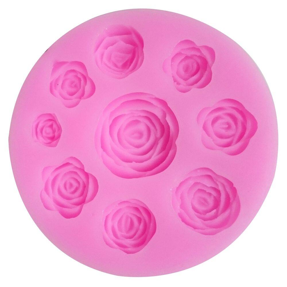 Molde em silicone para pasta americana rosas