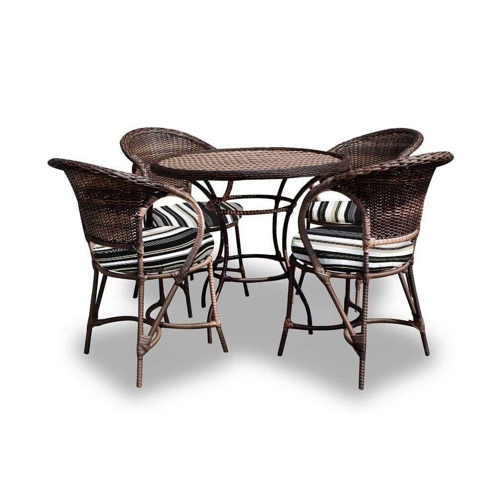 Conjunto De Mesa 4 Poltronas + 1 Mesa Preto