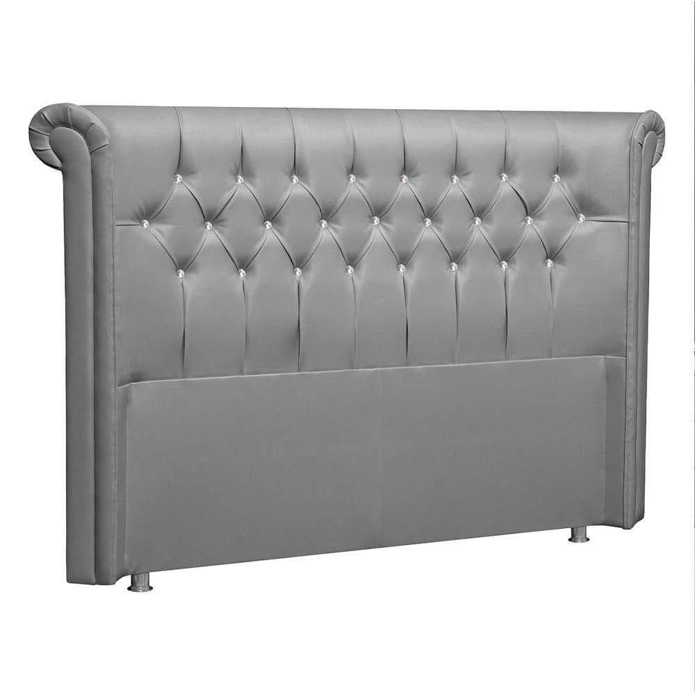 Cabeceira Casal Brescia P04 140 Cm Suede Cinza Tca 940