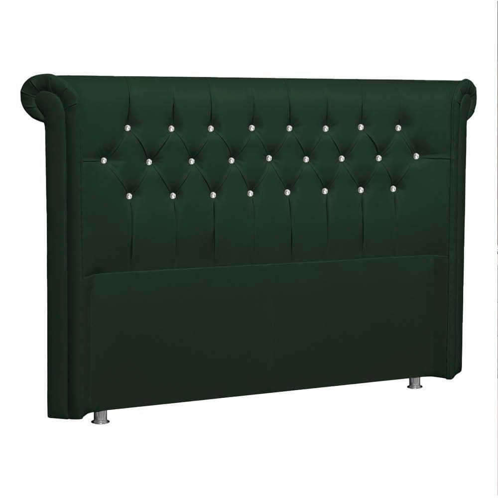 Cabeceira Casal Brescia P04 140 Cm Suede Verde Tca 947