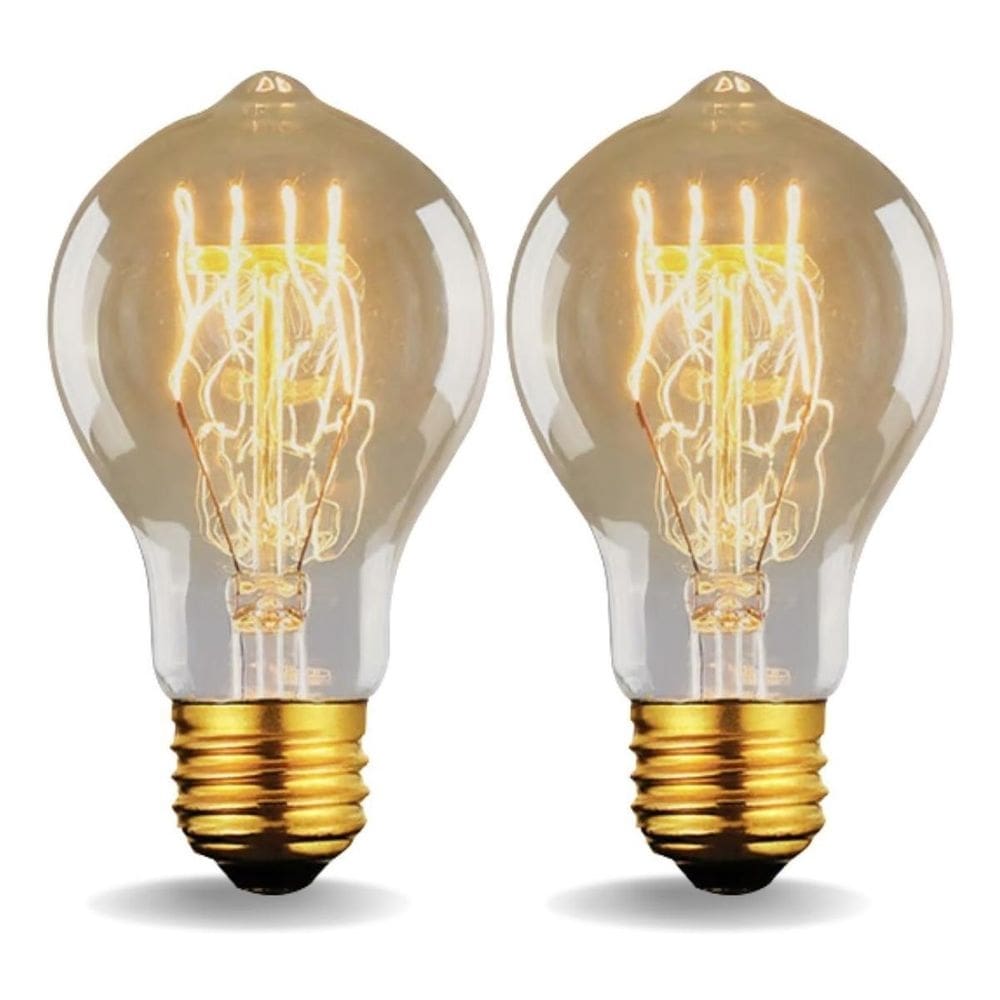 2 lâmpada filamento carbono bulbo a19 vintage retro edison