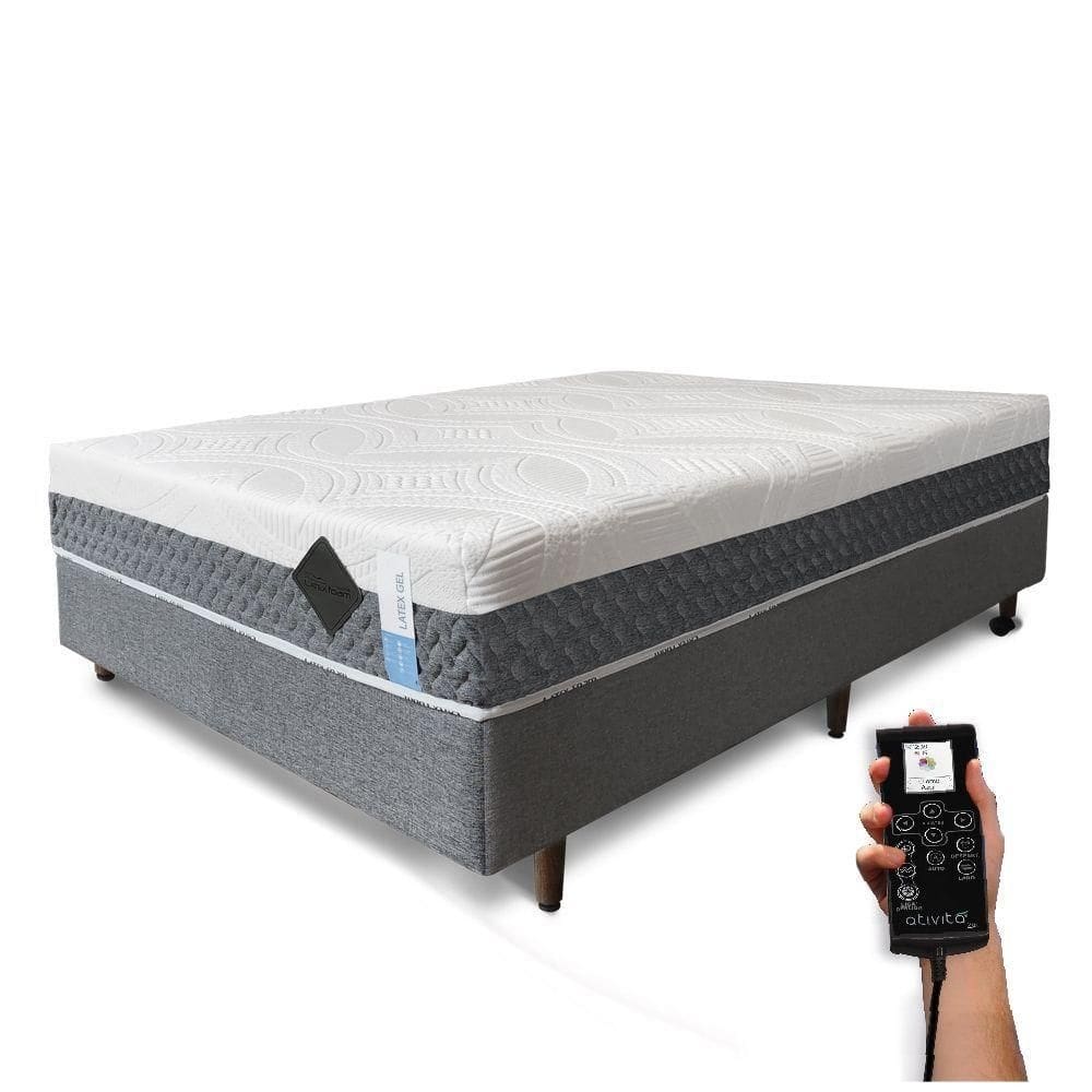 Colchão De Látex Articulado Cinza Box King 193x203cm