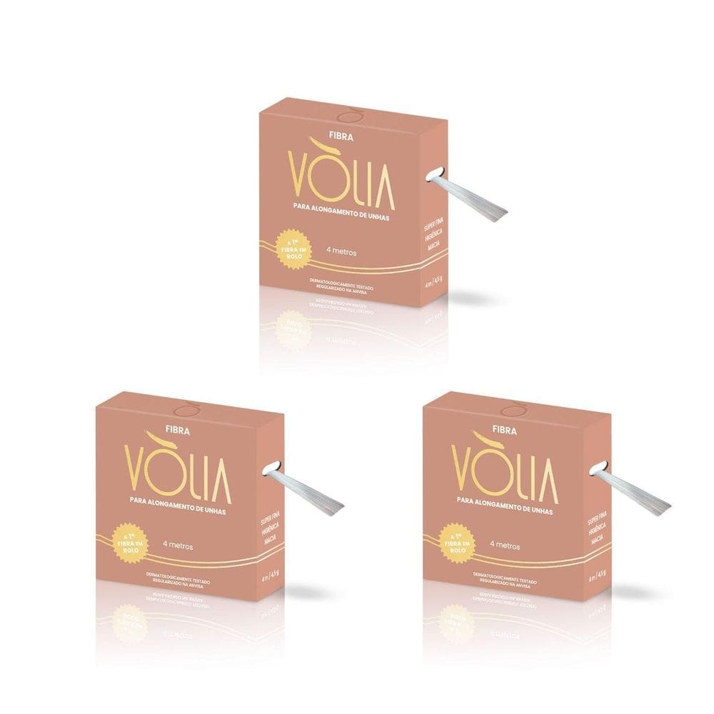 Kit 3 fibras de vidro alongamento de unhas volia rolo 4m