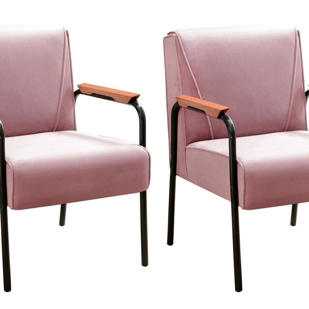 Kit 2 Poltronas Decorativas Jade Braços Fixo Rose