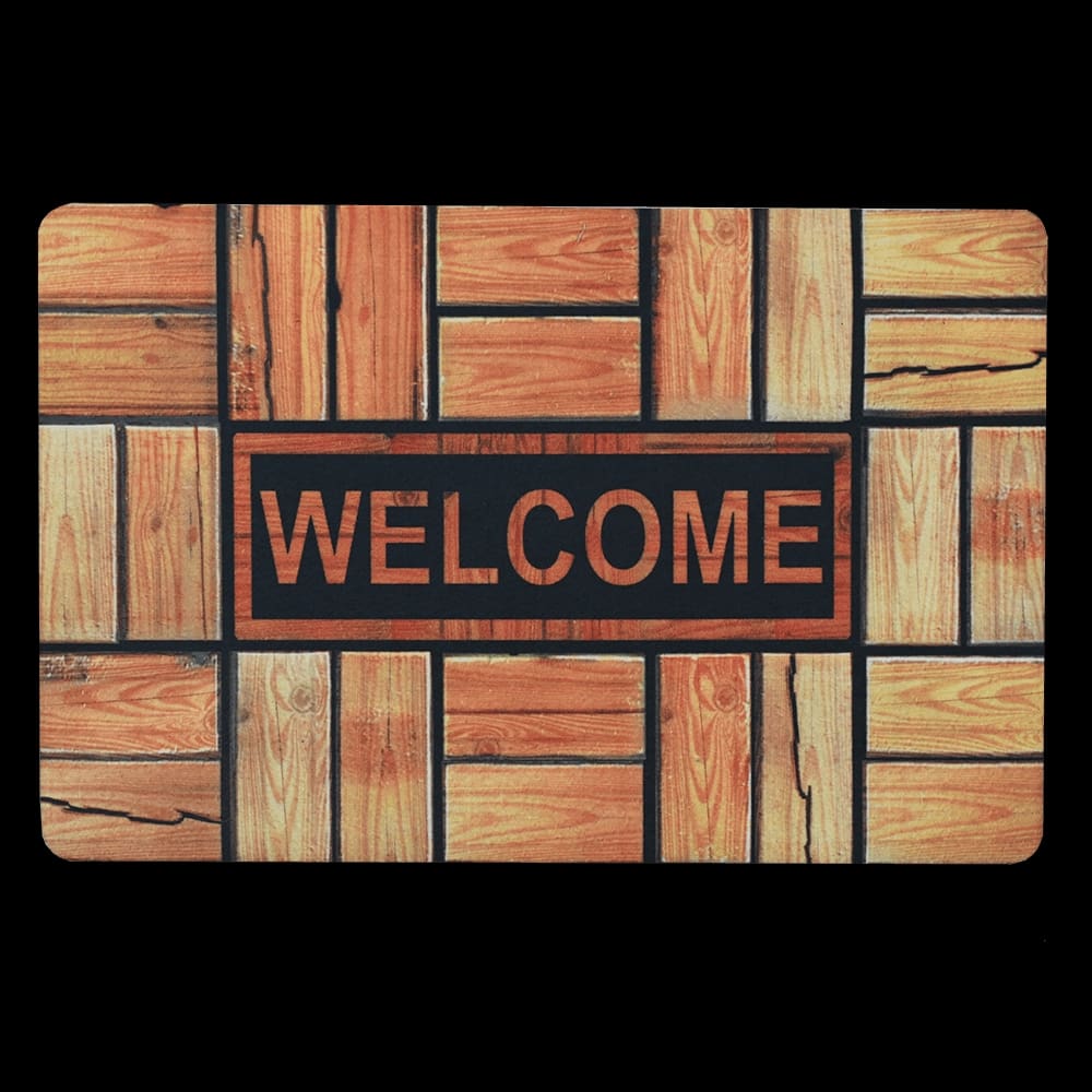 Capacho Porta de Poliester Retangular Vizapi Hold 38x58cm Parquet