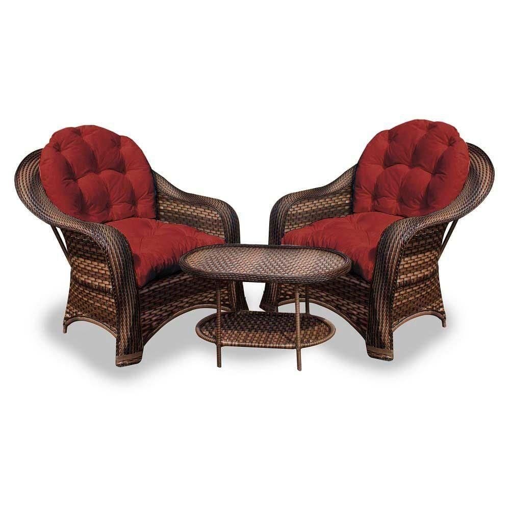Conjunto De Poltronas 2 Poltronas + 1 Mesa Centro Vermelho