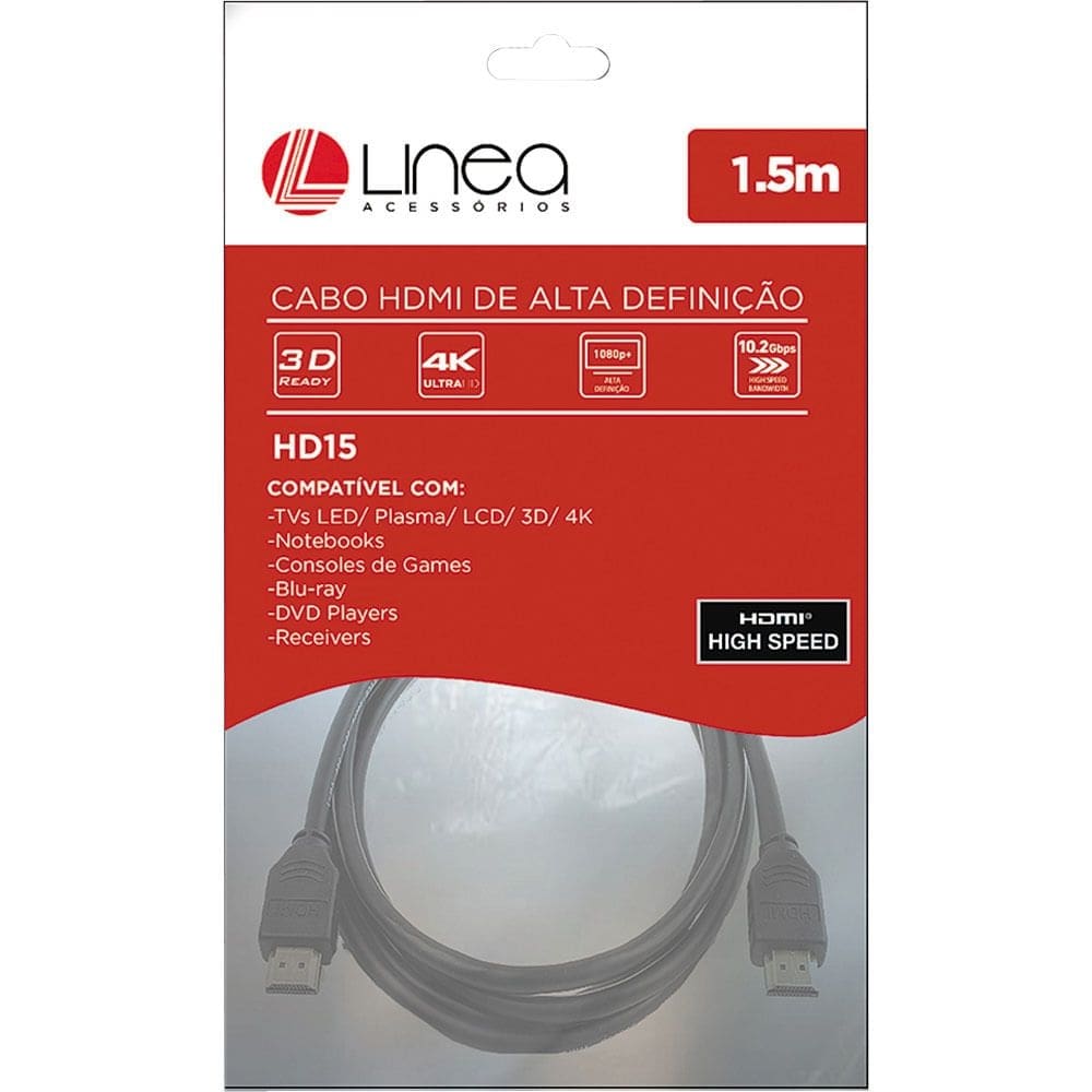 Cabo HDMI 1,5m Linea HD15