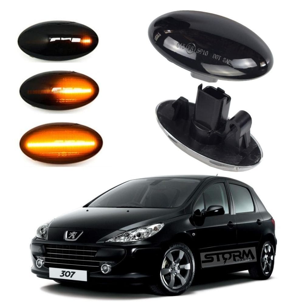 Par seta pisca sequencial peugeot 307 lâmpada led para-lama