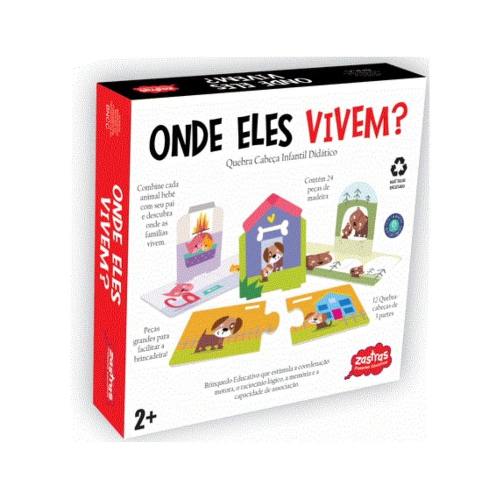 Jogo Infantil de onde eles vivem ? Madeira Zastras