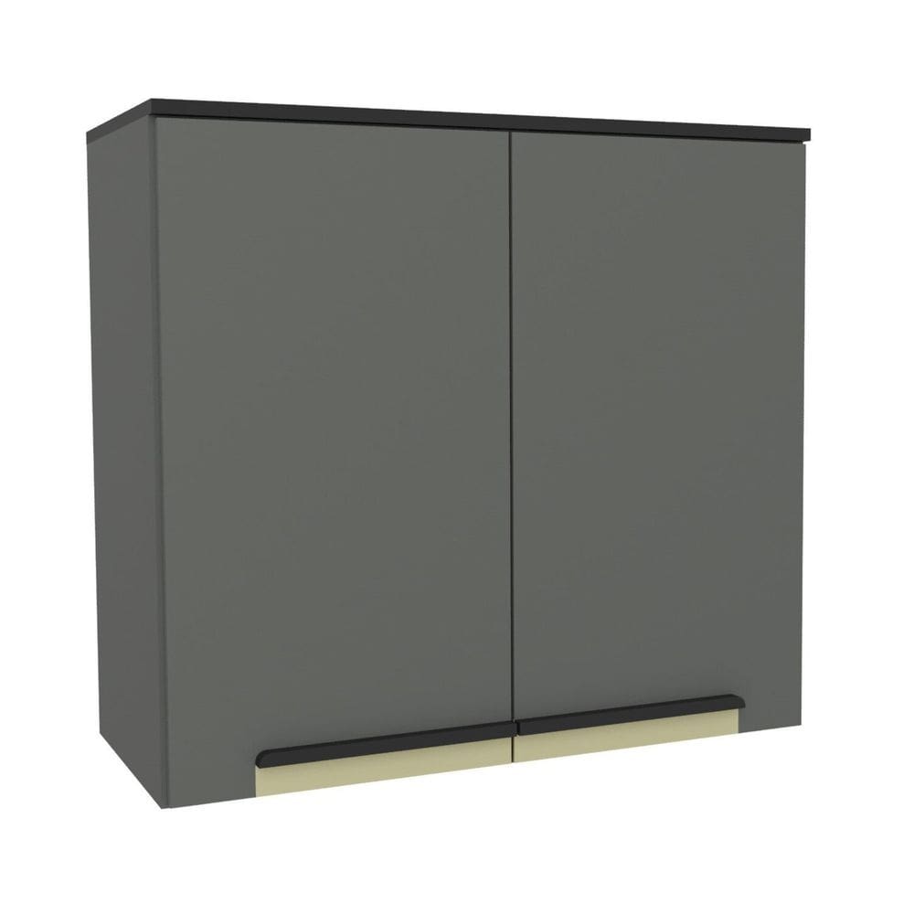 Armário Aéreo 80cm 2 Portas Cozinha Flórida Grafite