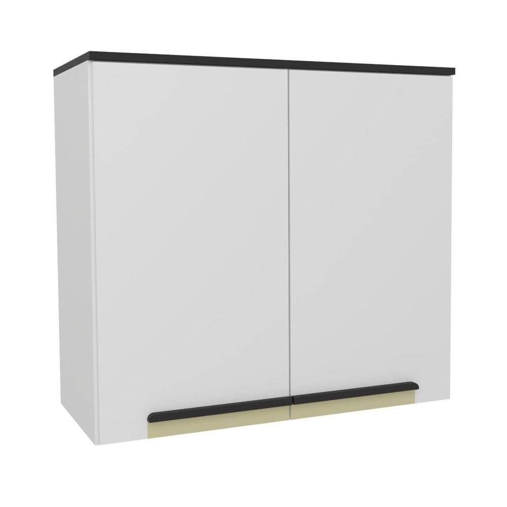 Armário Aéreo 80cm 2 Portas Cozinha Flórida Branco Artico