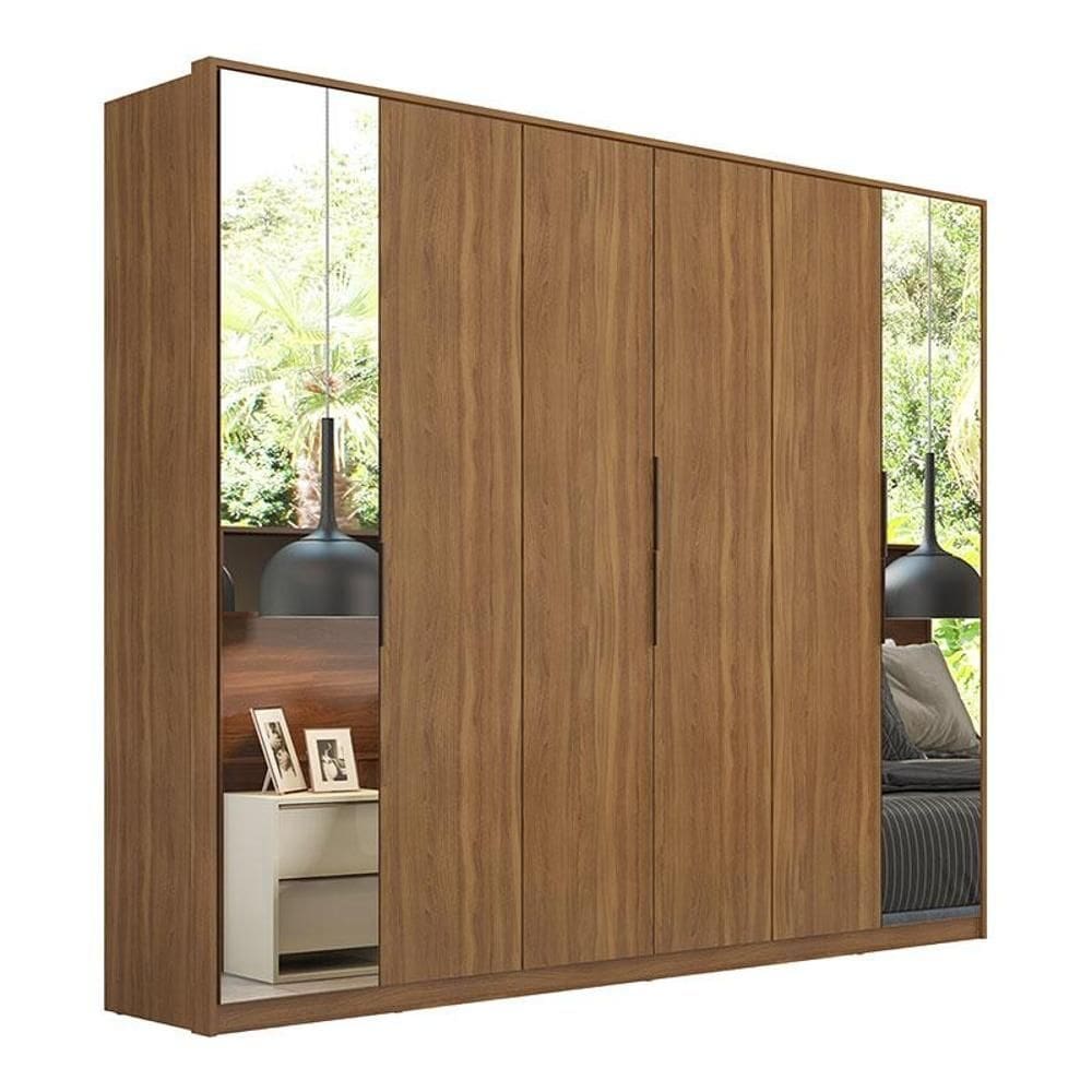Guarda Roupa Casal Atrice 6 Portas 2 Portas em Espelho Amendola- Demartêz