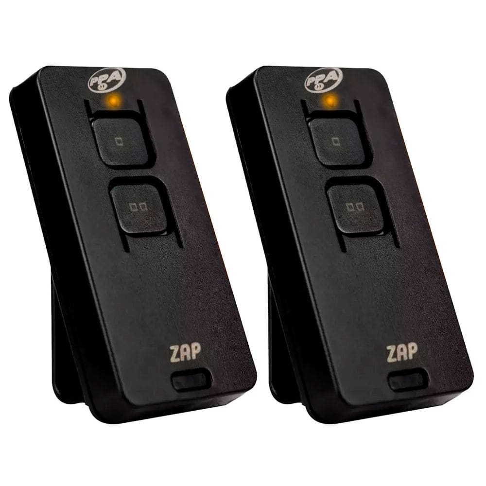 2 Controle Remoto 2 Canais Ppa Zap 433mhz Dupla Tecnologia Preto Clip de Fixação