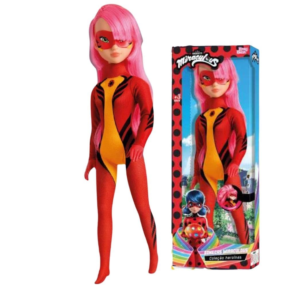 Boneca ladydragon ladybug miraculous 54 cm articulada