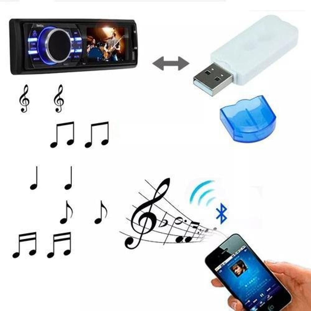 Adaptador usb bluetooth áudio carro som universal