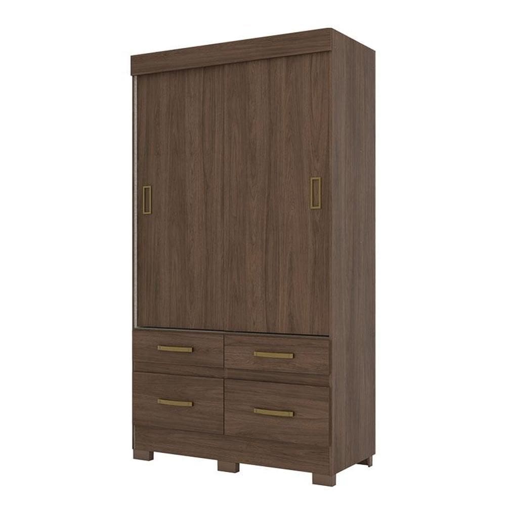 Guarda Roupa Solteiro Marel Castanho Flex – Briz Móveis