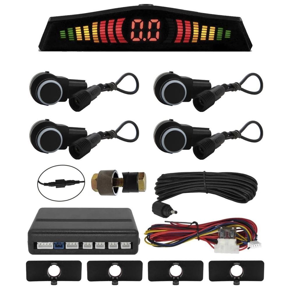 Kit sensor estacionamento frontal orbe 4 pontos preto