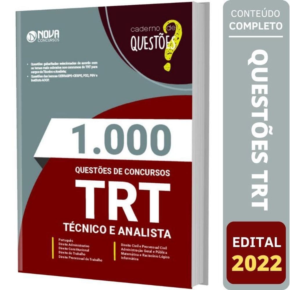 Livro questões gabaritadas trt - técnico e analista