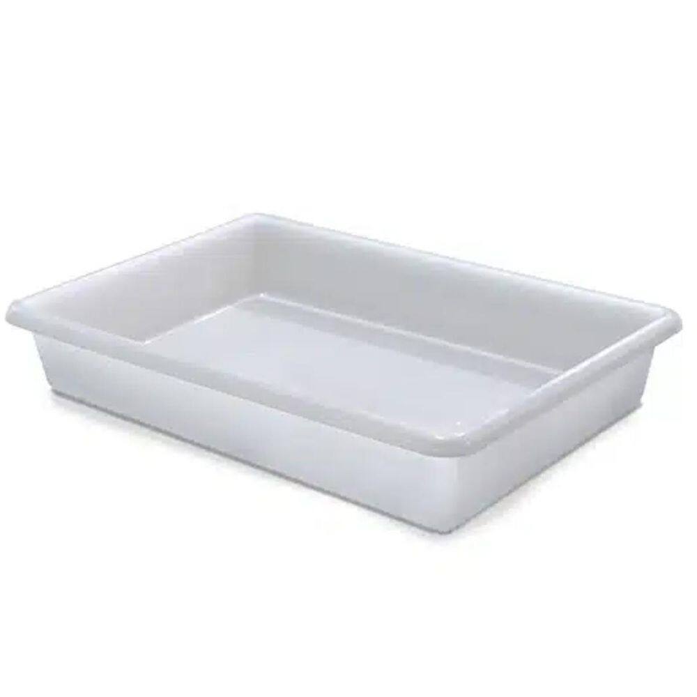 Bandeja Plástica Retangular 12 Litros Multiuso Branca 53 Cm