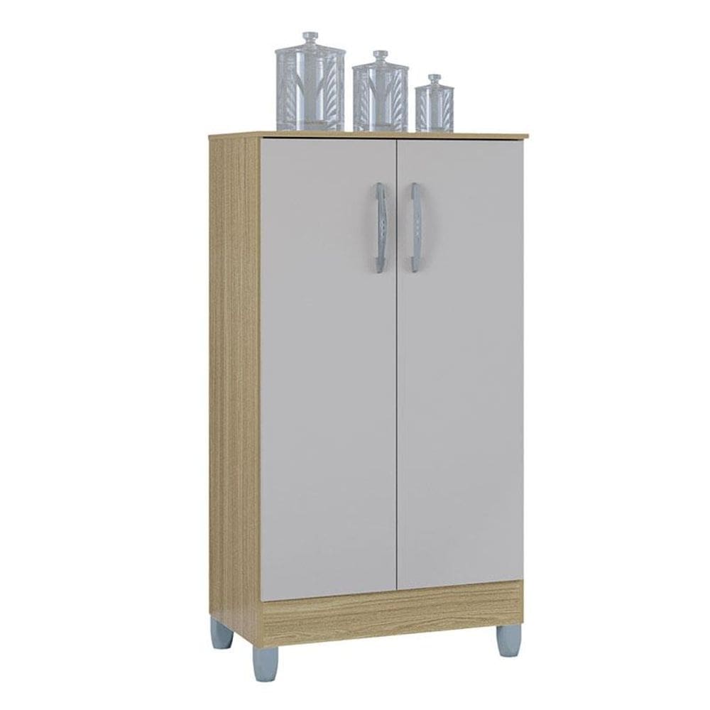 Armário Multiuso 2 Portas Pequeno Damasco Off White - Poquema