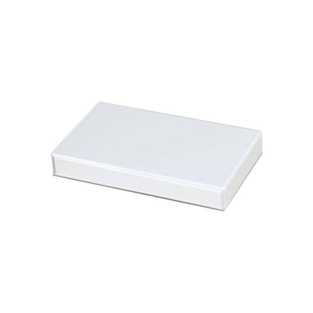 Bandeja vidro branco decoração luxo 25x15 inova decor