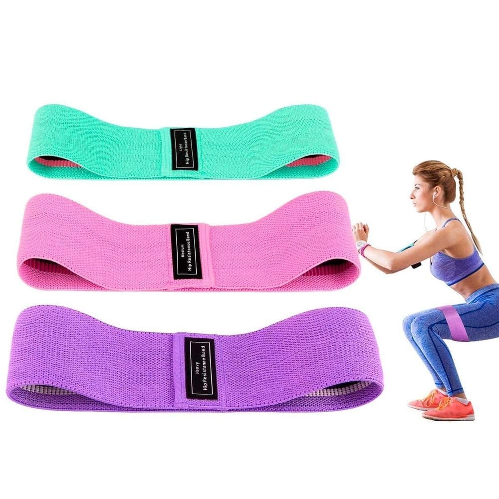 Kit mini band elástico funcional hip band 3 peças