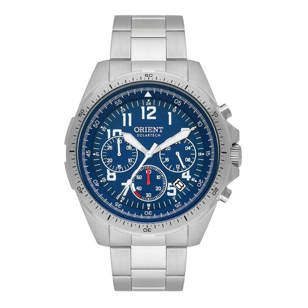 Relógio orient masculino cronógrafo mbssc261 prata 45mm