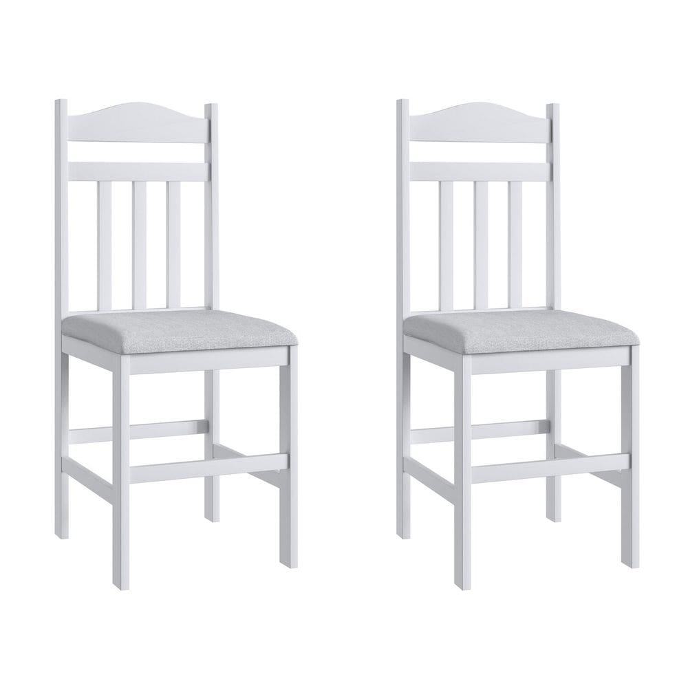 Duas Cadeiras para Sala de Jantar Madeira Maciça 200 Branco