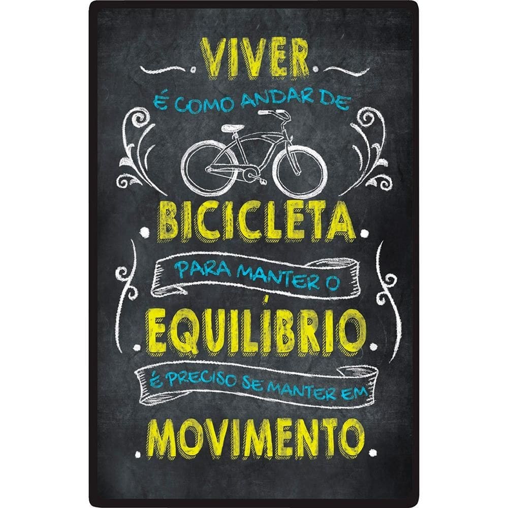 Placa para decoração em mdf bicicleta