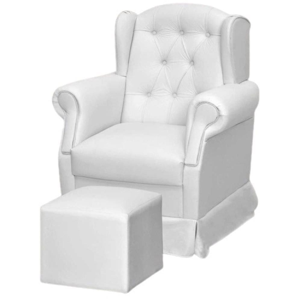 Poltrona de Amamentação Balanço e Puff Leticia Corino Branco - Phoenix Baby