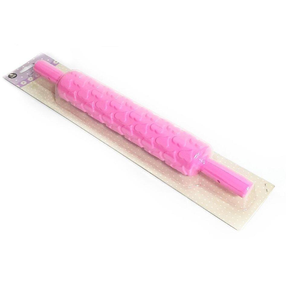 Rolo de massas texturas coração rosa 39cm - prime chef