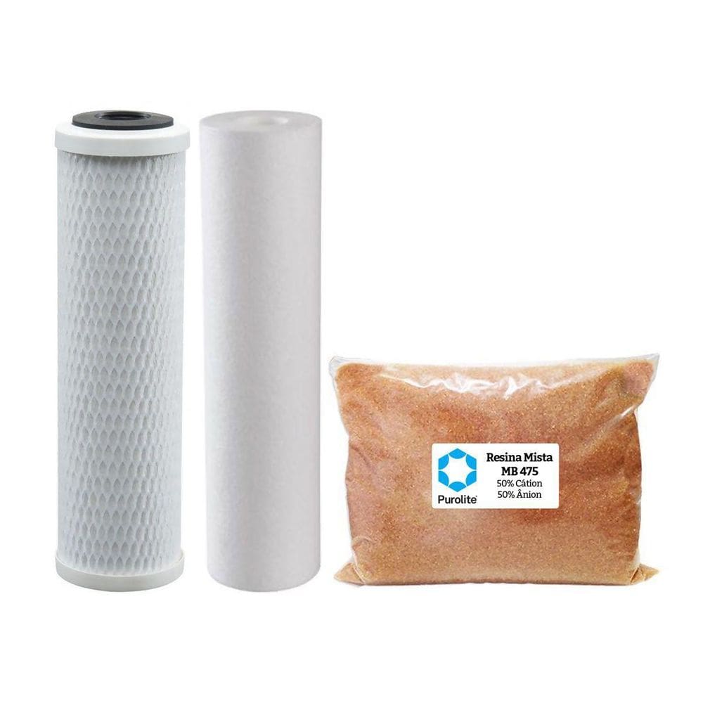 Kit refil deionizador 3 estágios resina mb475