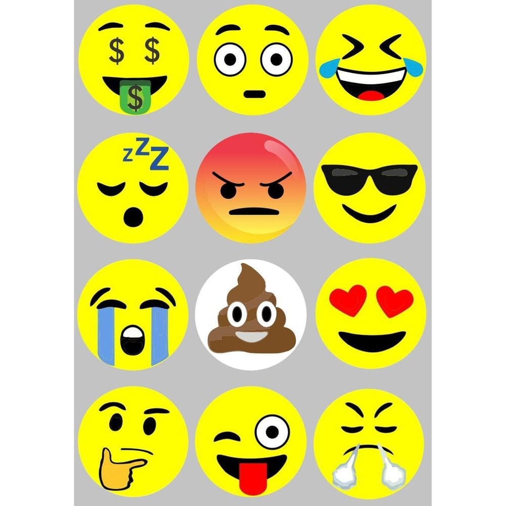 12 imãs de emoji - decoração para geladeiras e quadros