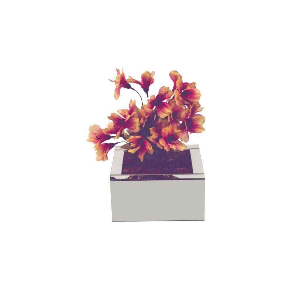 Vaso prata espelhado cachepot plantas luxo decoração