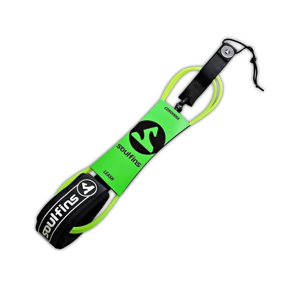 Leash funboard verde fluor duplo girador 6,5mm/8pés soulfins