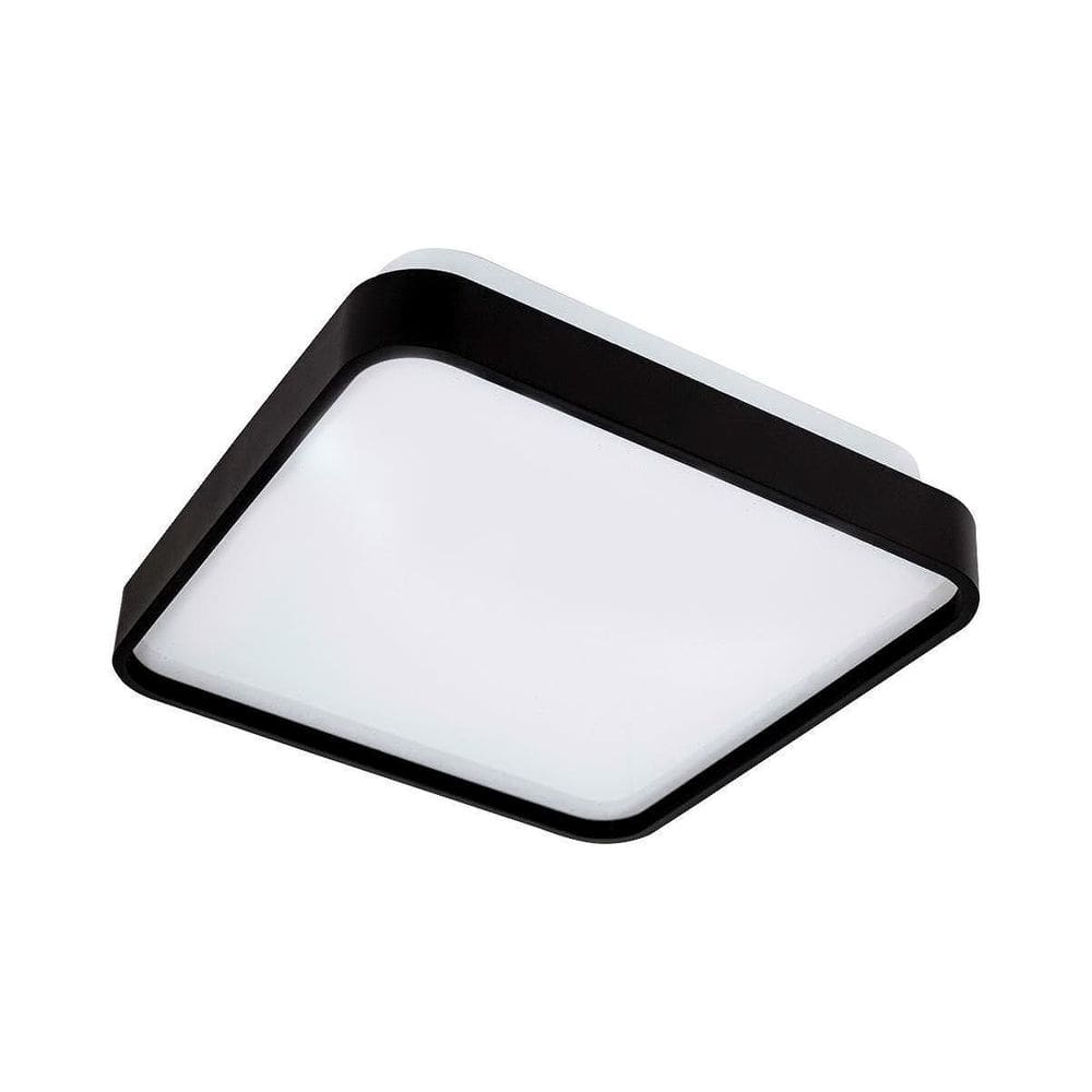 Plafon Quadrado Sobrepor Led Space Preto Moderno 24W Bivolt