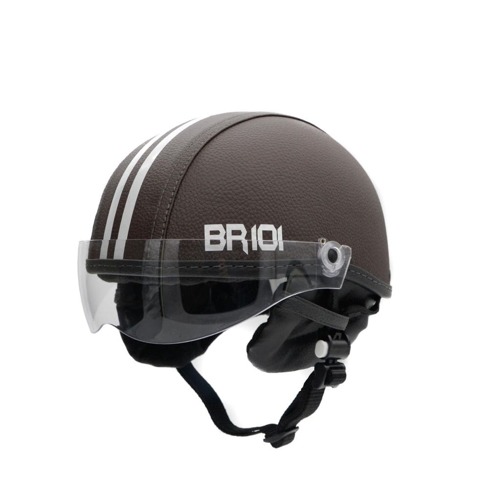 Capacete coquinho br 101 café cristal m - scooter/bike