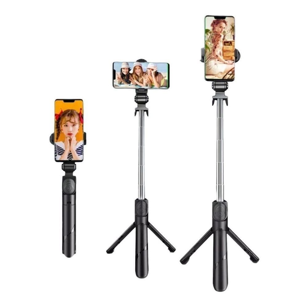 Bastão pau selfie tripe controle bluetooth retrátil celular