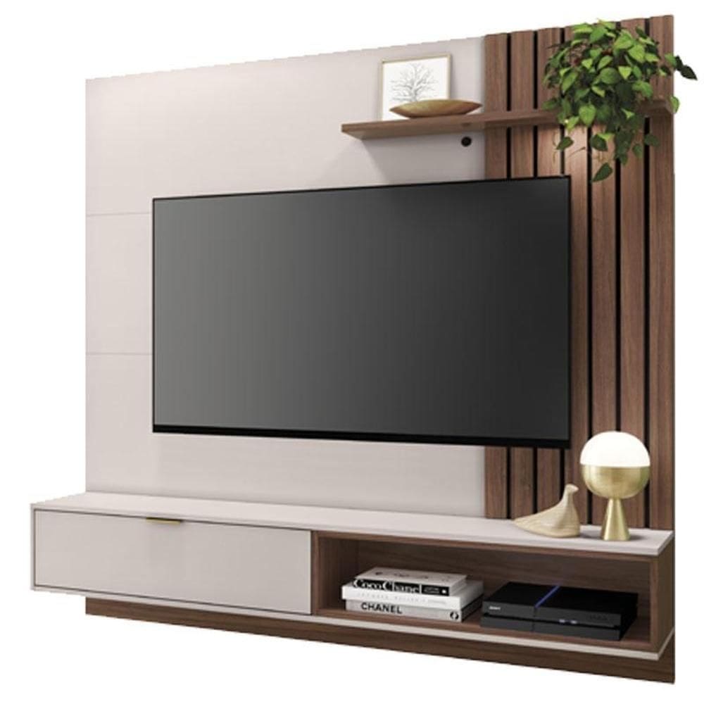 Painel para Tv Suspenso Tocantins 1.8 Off White Nogueira Real - Colibri