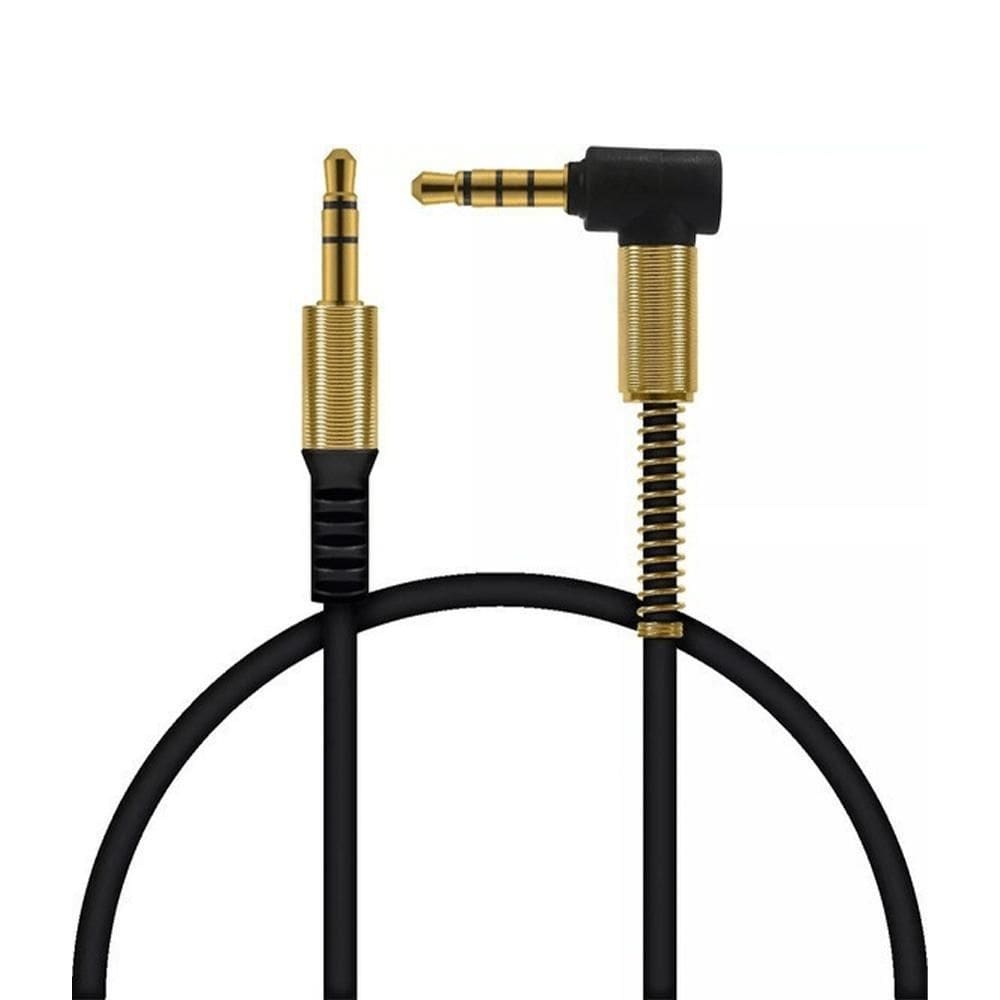 Cabo auxiliar de áudio p2 90 graus - preto