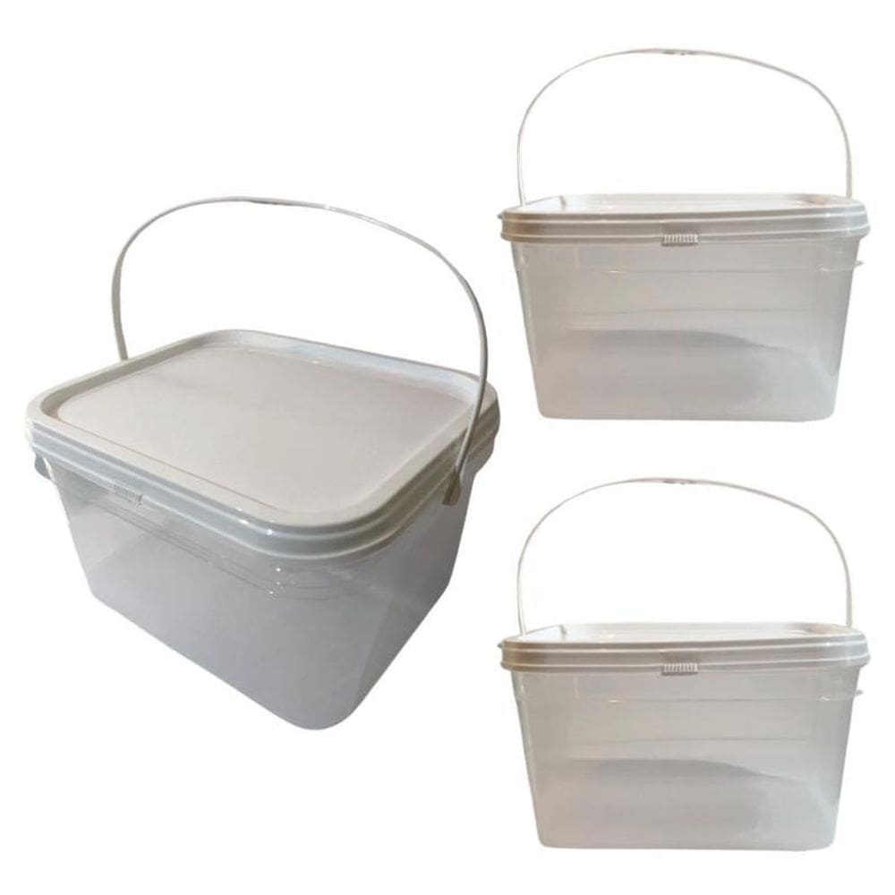 Balde alça plastica para enema transparente 2.4l 03 - pçs