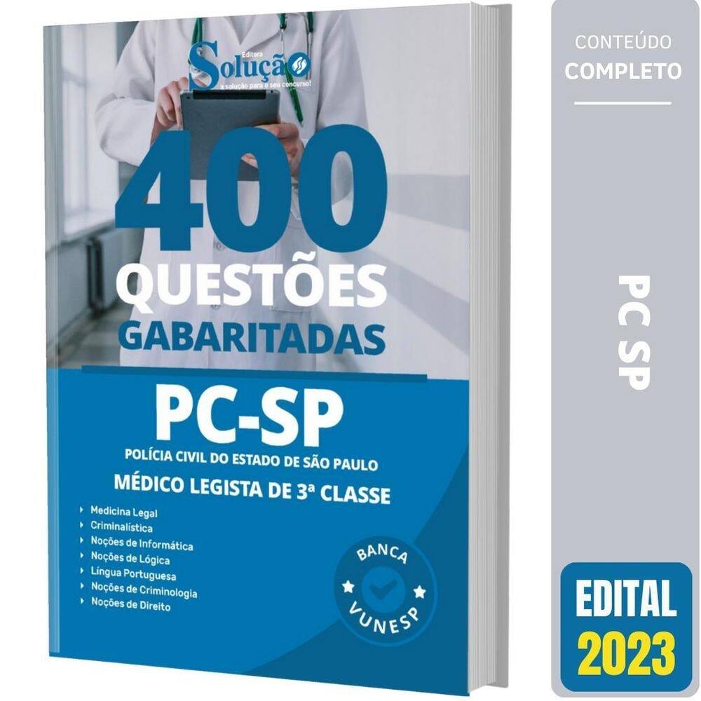 Caderno de questões pc sp 2023 - médico legista de 3 classe