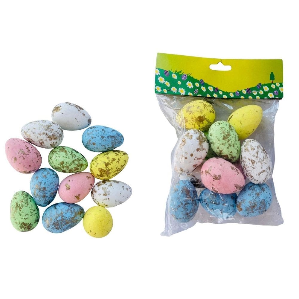 Ovinhos de páscoa colorido isopor enfeite decoração com 36un