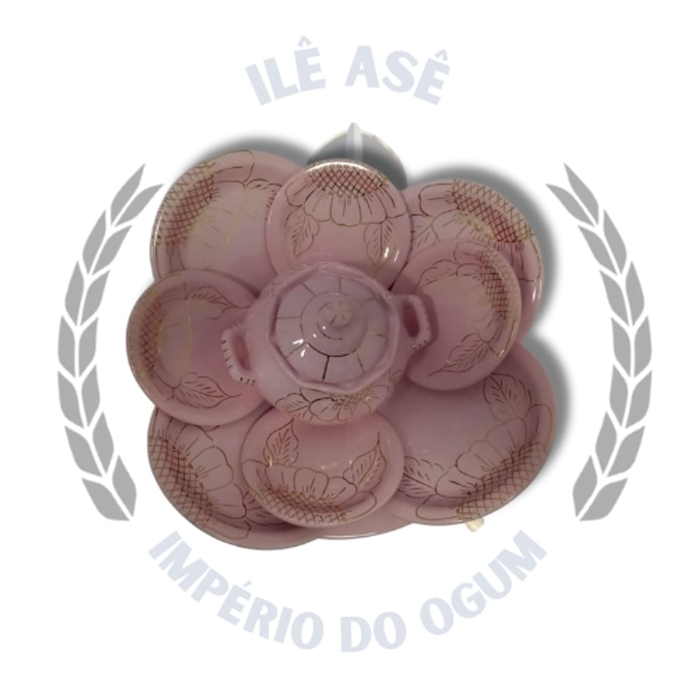 Conjunto Iba Médio - Rosa - Fio Ouro