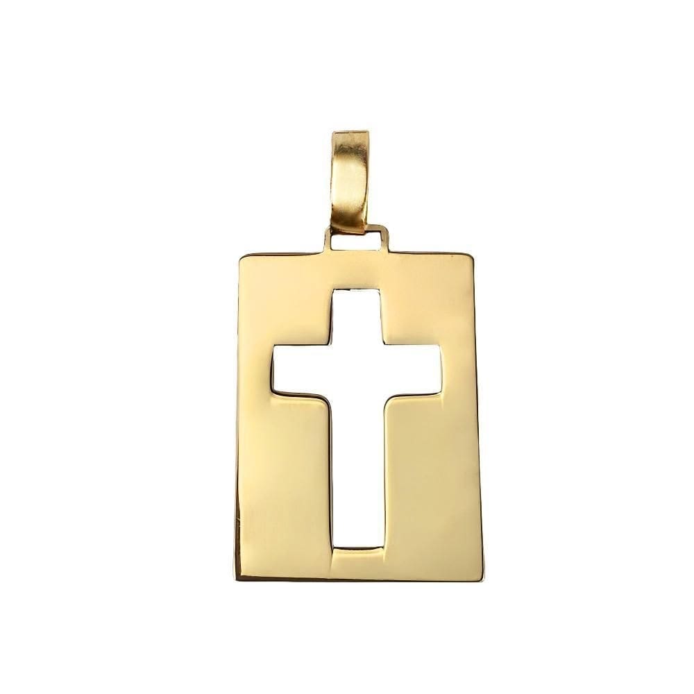 Pingente cruz vazada ouro 18k - 2x1,5cm