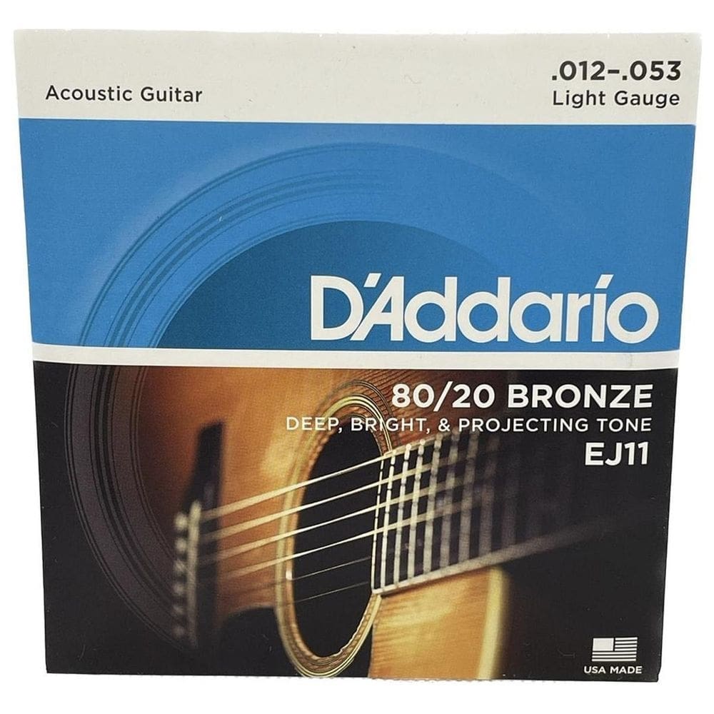 Encordoamento 012 em aço daddario violão ej11 80/20