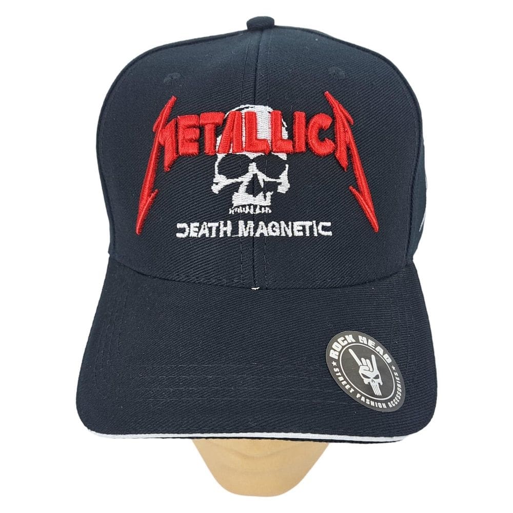 Boné metallica death magnetic ajustável aba curva bordado