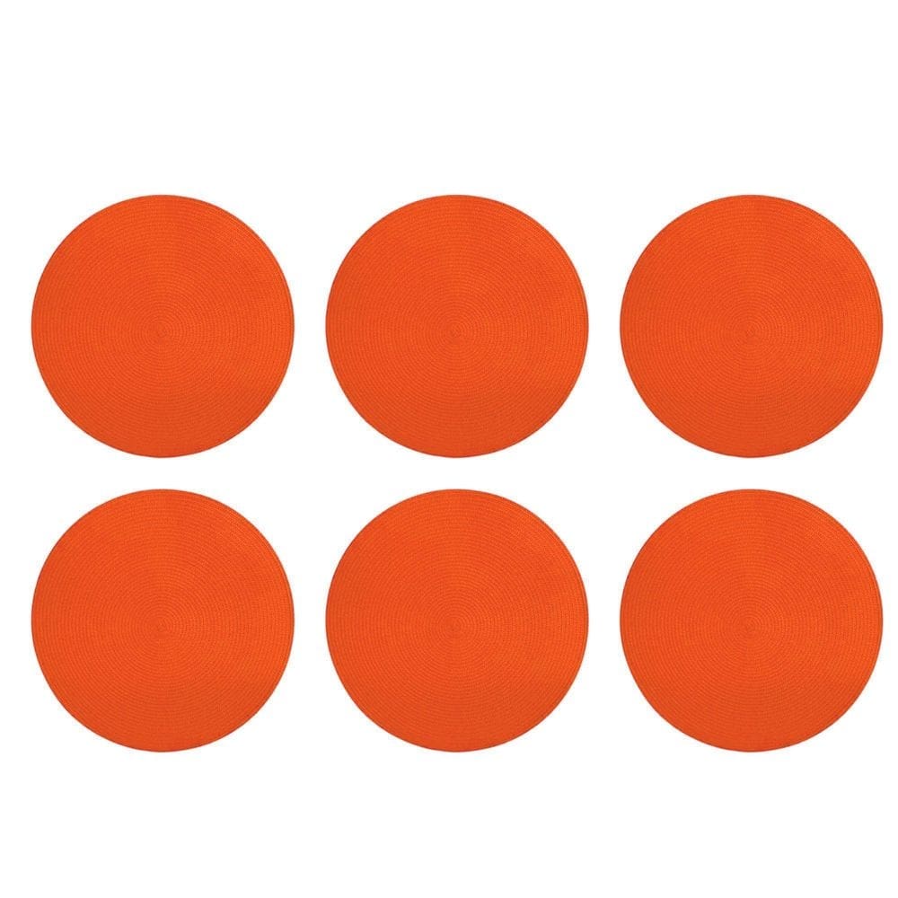 Conjunto 6 Jogo Americano Redondo 38Cm Laranja