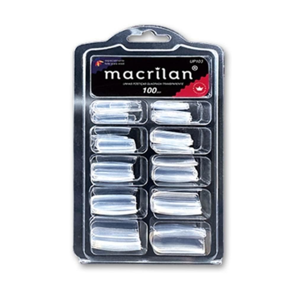 Macrilan Tips Quadrada Transparente Kit C-100 Unhas Up103